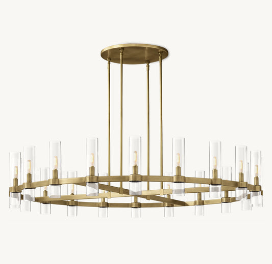 WOMO Cylindrical Glass Candle Round Chandelier - Ravelle