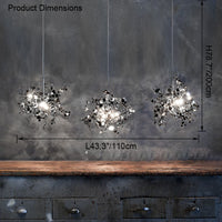 WOMO Argent/Gold Cloud Multi Pendant Chandelier-WM2042