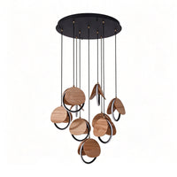WOMO Wood Disc Cluster Pendant Light-WM3252