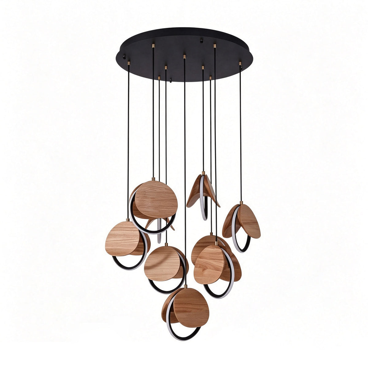 WOMO Wood Disc Cluster Pendant Light-WM3252