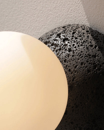 WOMO White & Black Glass Globe Wall Sconce-WM6103