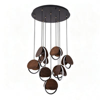WOMO Wood Disc Cluster Pendant Light-WM3252