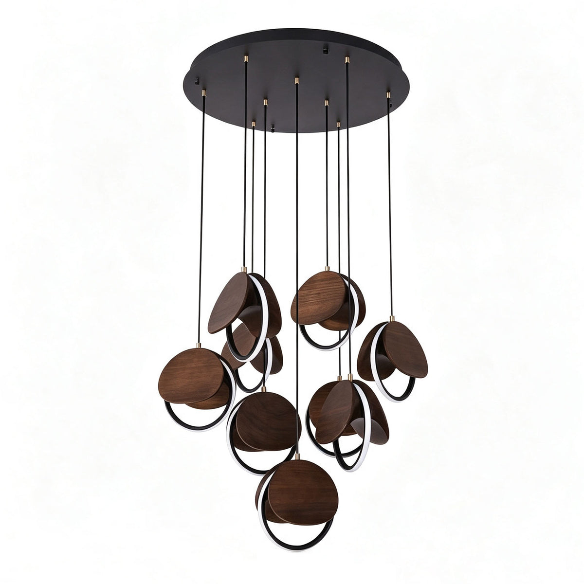WOMO Wood Disc Cluster Pendant Light-WM3252