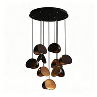 WOMO Mid‑Century Solid Wood Petal Chandelier-WM3261