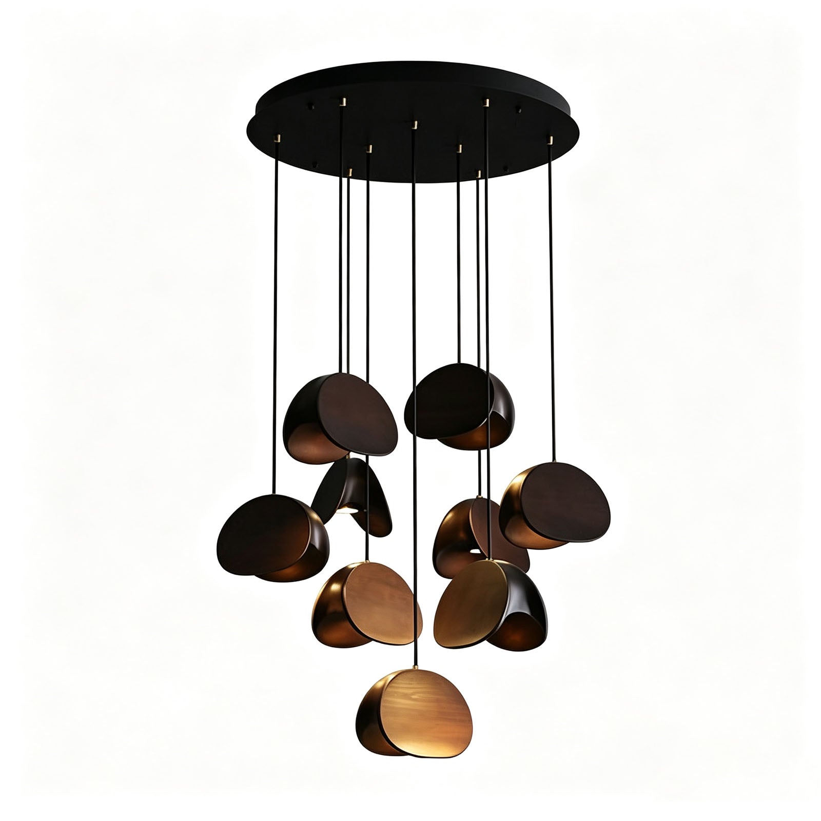 WOMO Mid‑Century Solid Wood Petal Chandelier-WM3261
