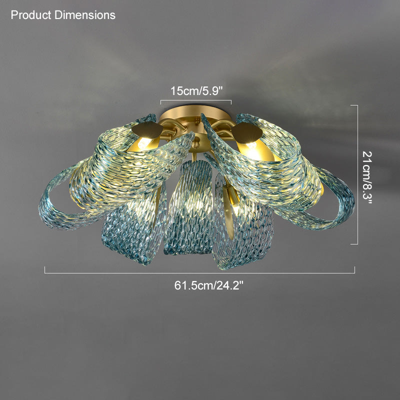 WOMO Peacock Blue Art Glass Chandelier-WM2213