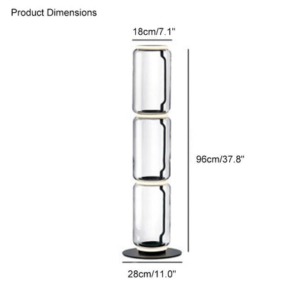 WOMO Glass Column Torchiere Floor Lamp-WM7018