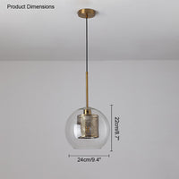 WOMO Elegant Round/Cylinder Glass Pendant Light-WM2095