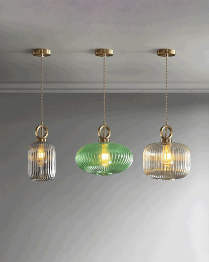 WOMO Reeded Glass Pendant Light-WM2264