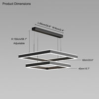 WOMO Tiered Black Square Chandelier-WM2016