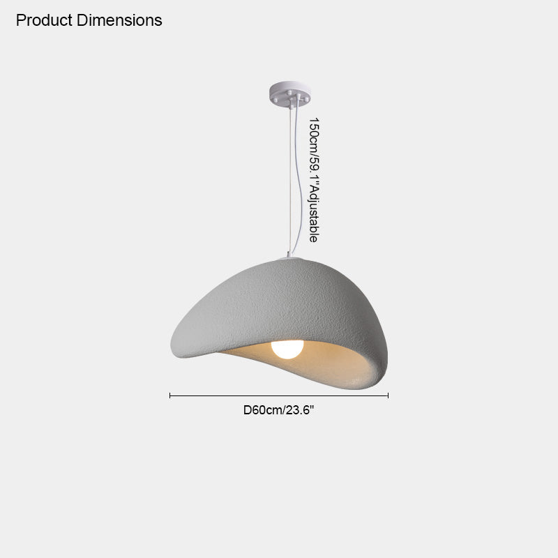 grey rounded resin pendant, Ø23.6 in