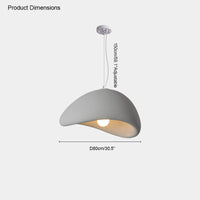 white low-profile resin pendant, Ø30.5 in