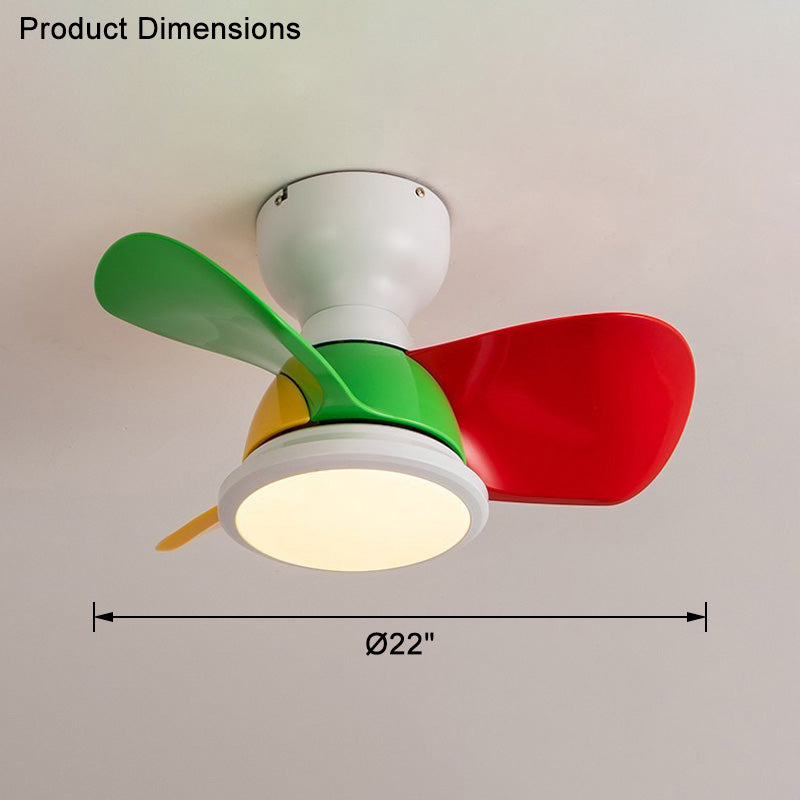 WOMO Small Low Profile Ceiling Fan Lamp-WM5096