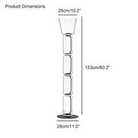 WOMO Glass Column Torchiere Floor Lamp-WM7018