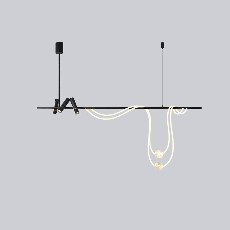 WOMO Eclectic Black Linear Led Chandelier-WM2287
