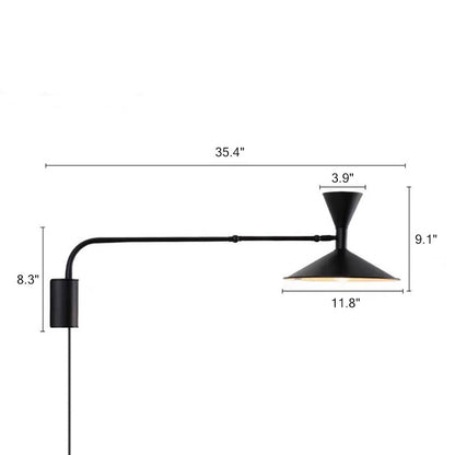 WOMO Horn Swing Arm Wall Sconce with Switch-WM6014