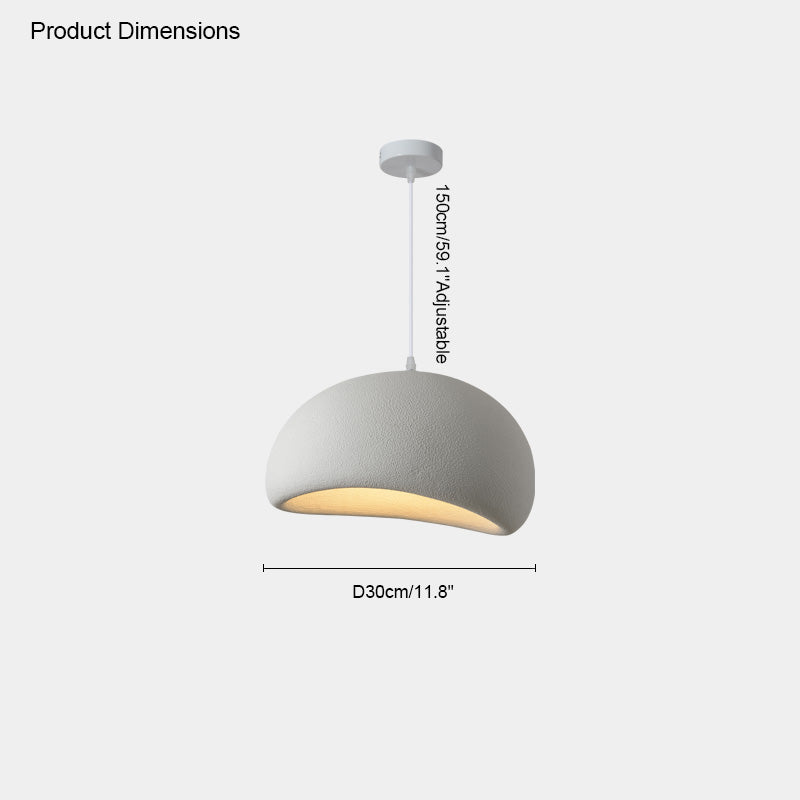 white low-profile resin pendant, Ø11.8 in