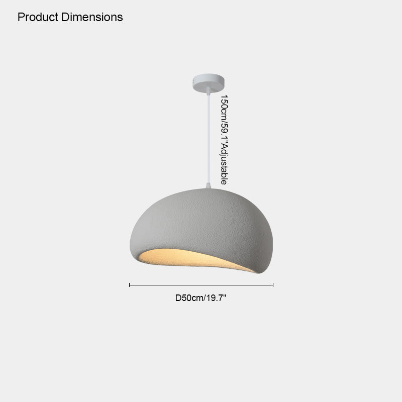 grey asymmetric resin pendant, Ø19.7 in