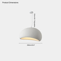 white broad-dome resin pendant, Ø23.6 in