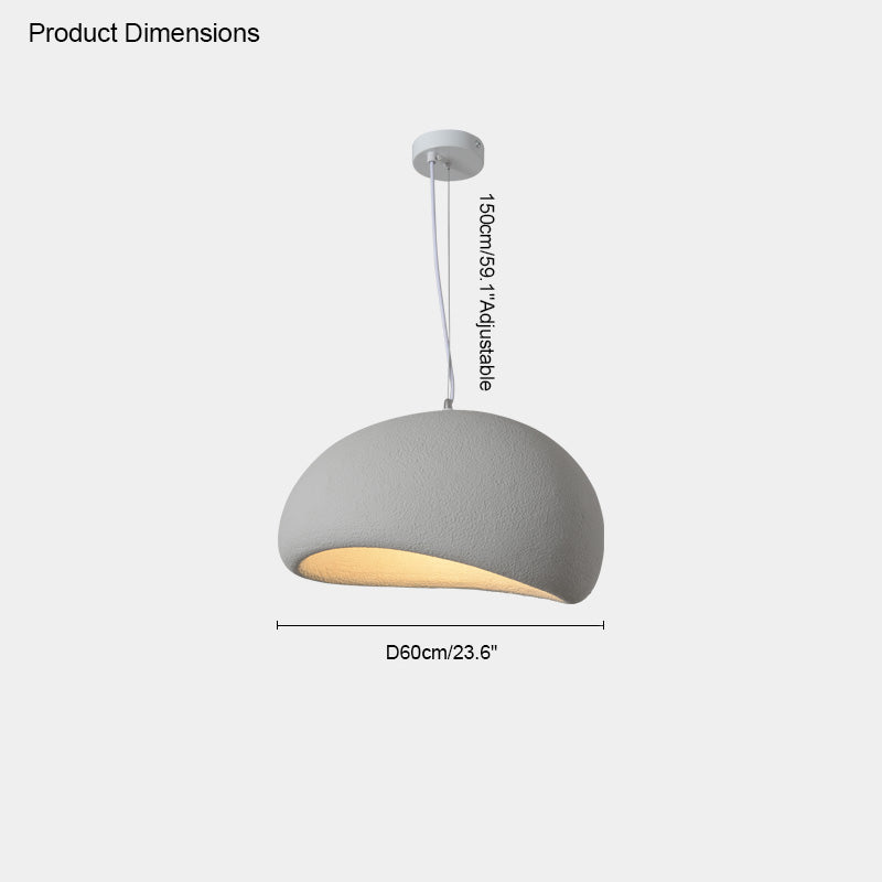 grey rounded resin pendant, Ø23.6 in