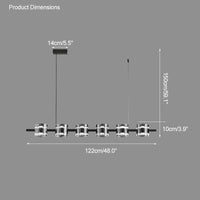 WOMO Glass Brass Linear Chandelier-WM2219B