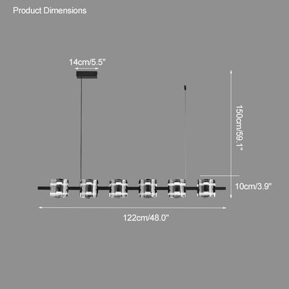 WOMO Glass Brass Linear Chandelier-WM2219B