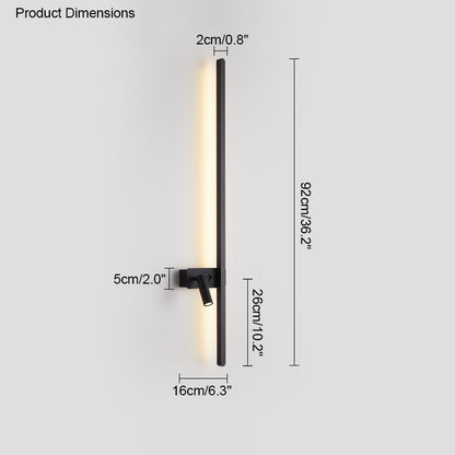 WOMO Switchable Long Linear Wall Sconce with Spotlight-WM6068