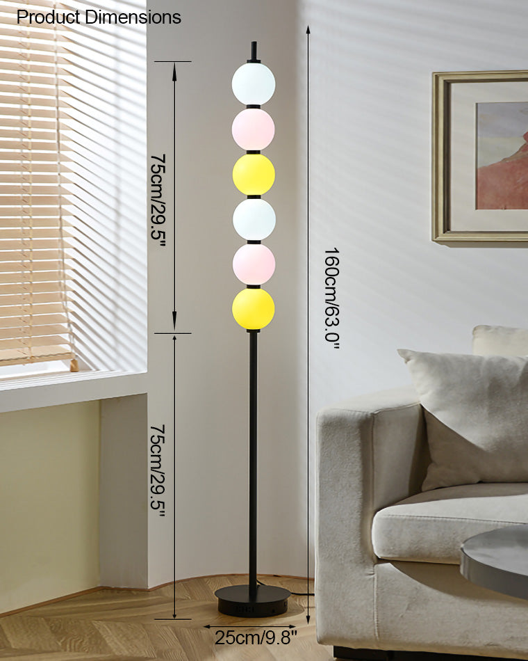 WOMO Colorful Stacked Ball Dimmable Corner Floor Lamp-WM7071