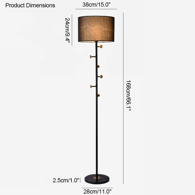 WOMO Coat Rack Tree Floor Lamp-WM7065