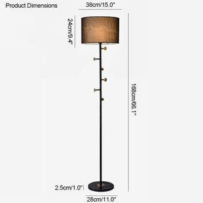 WOMO Coat Rack Tree Floor Lamp-WM7065