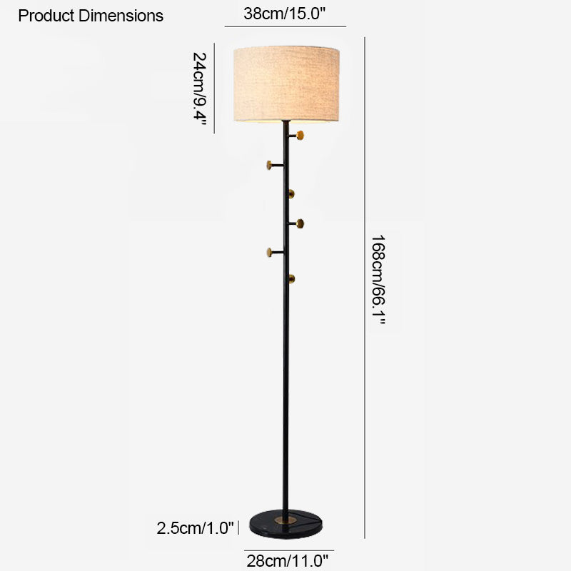 WOMO Coat Rack Tree Floor Lamp-WM7065