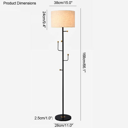 WOMO Coat Rack Tree Floor Lamp-WM7065