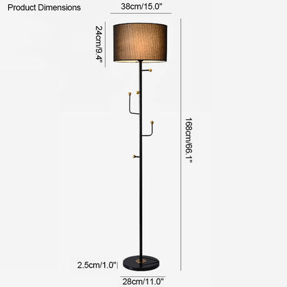 WOMO Coat Rack Tree Floor Lamp-WM7065