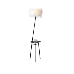 WOMO Dimmable Feather Tripod Floor Lamp with Tray-WM7058