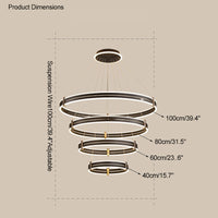 WOMO Tiered Black Rings Chandelier-WM2172