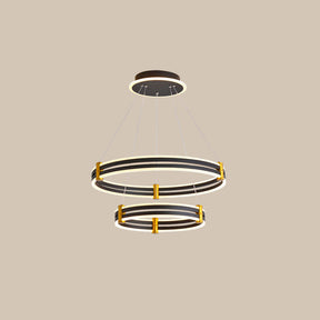 WOMO Tiered Black Rings Chandelier-WM2172