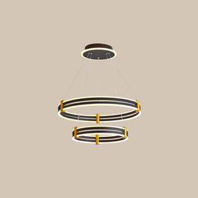 WOMO Tiered Black Rings Chandelier-WM2172