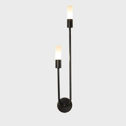 WOMO Black and Brass Modern Candelabra Wall Sconce-WM6096