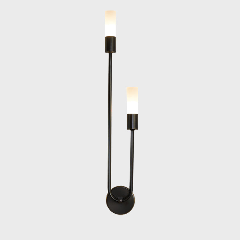 WOMO Black and Brass Modern Candelabra Wall Sconce-WM6096