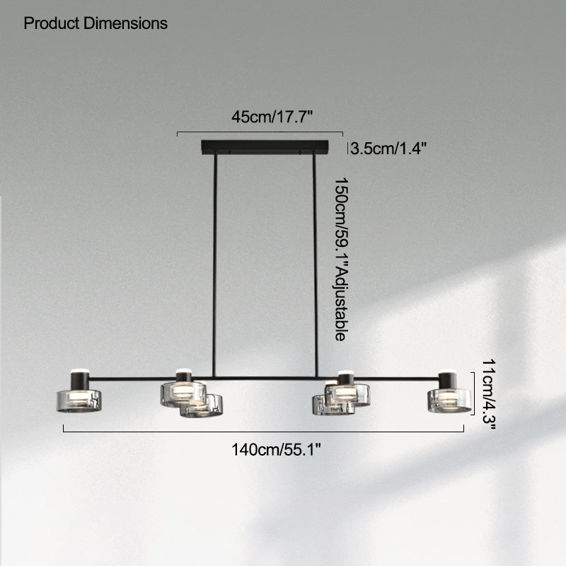 WOMO Black Brass Linear Chandelier-WM2232