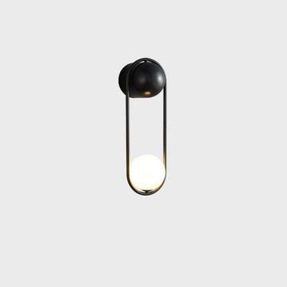 WOMO Milk Glass Globe Brass Wall Sconce-WM6098