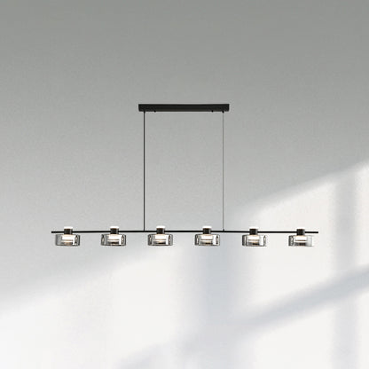 WOMO Black Brass Linear Chandelier-WM2232