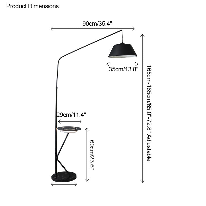 WOMO Dimmable Hanging Floor Lamp with Charging Tray-WM7059