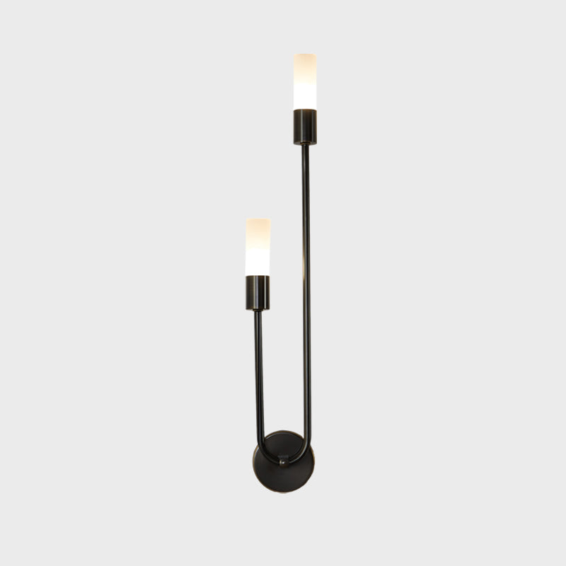 WOMO Black and Brass Modern Candelabra Wall Sconce-WM6096