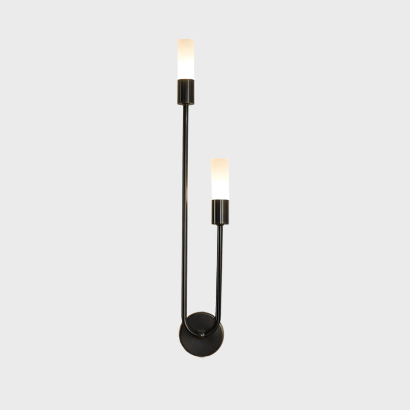 WOMO Black and Brass Modern Candelabra Wall Sconce-WM6096