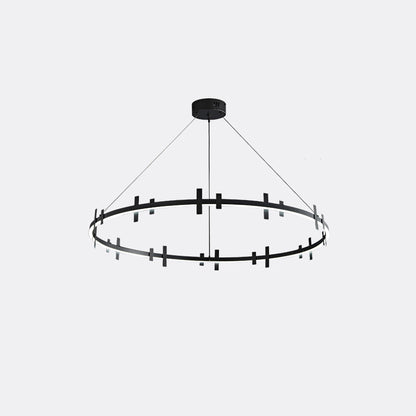 WOMO Black Brass Circular Chandelier-WM2237