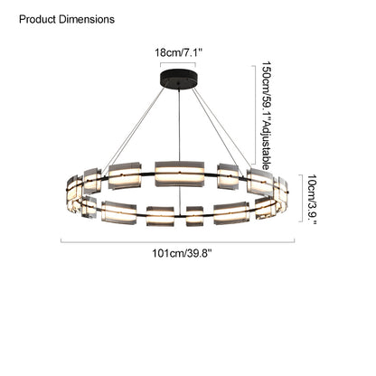 WOMO Tiered Circles Glass Chandelier-WM2220