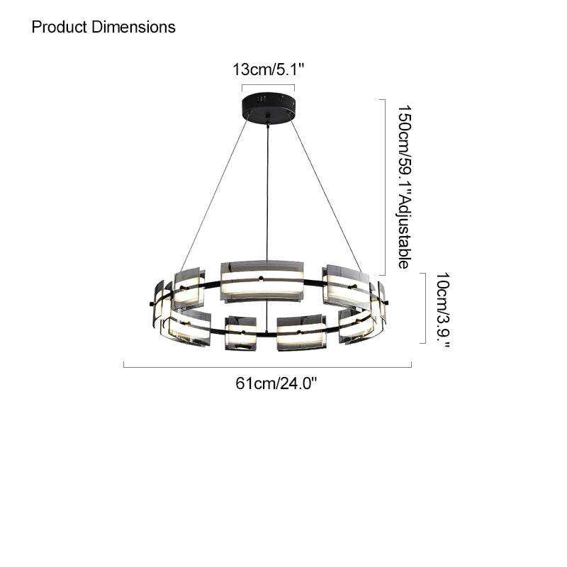 WOMO Tiered Circles Glass Chandelier-WM2220