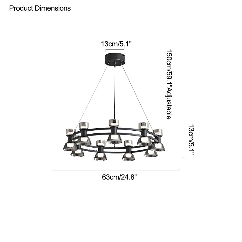 WOMO Double Circular Brass Chandelier-WM2224