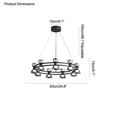 WOMO Double Circular Brass Chandelier-WM2224